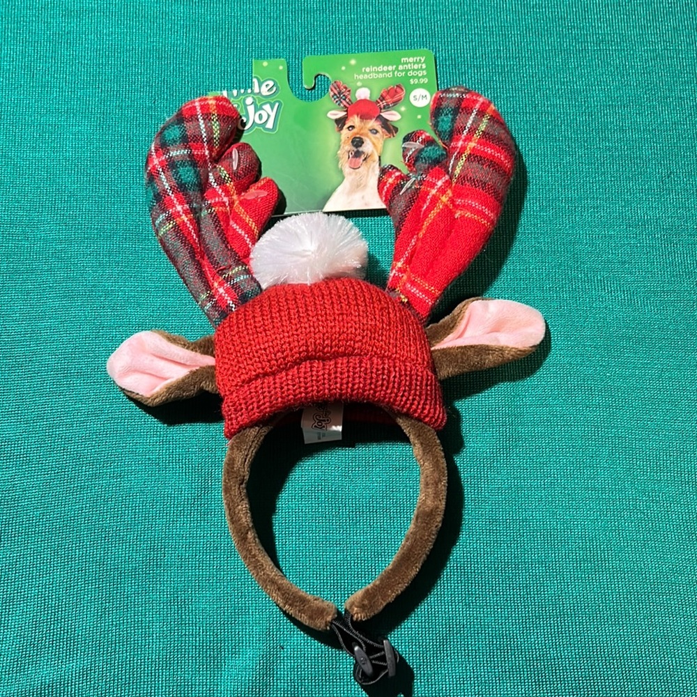 NWT Doggie Reindeer antlers winter headband.